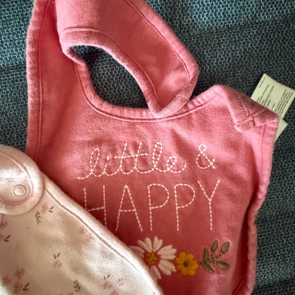 Carter's Pink and White Floral Bib Set - Picture 3 of 6